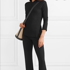 Cale Angelique ribbed stretch-jersey hoodie